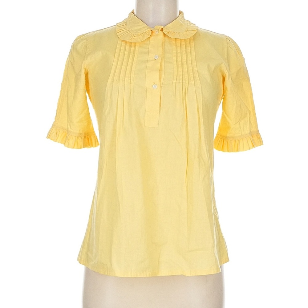 LAURA ASHLEY Yellow Ruffled Blouse